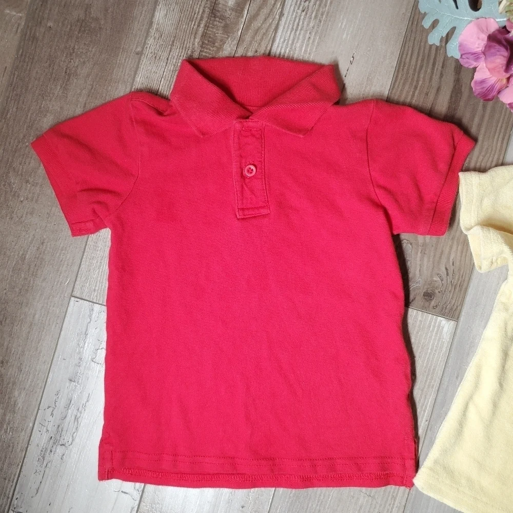 Toddler Boy Short Sleeve Polo Shirt Bundle Size 3T Easy Peasy & Garanimals EUC